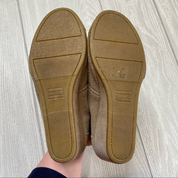 Toms Women's Tan Suede Lace Up Wedge Ankle Booties Size 9 - Picture 5 of 11
